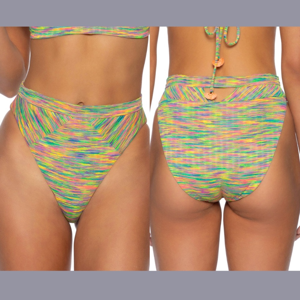 NEW Isabella‎ Rose [ Small ] Prismatic Banded High Waist Bikini Bottom